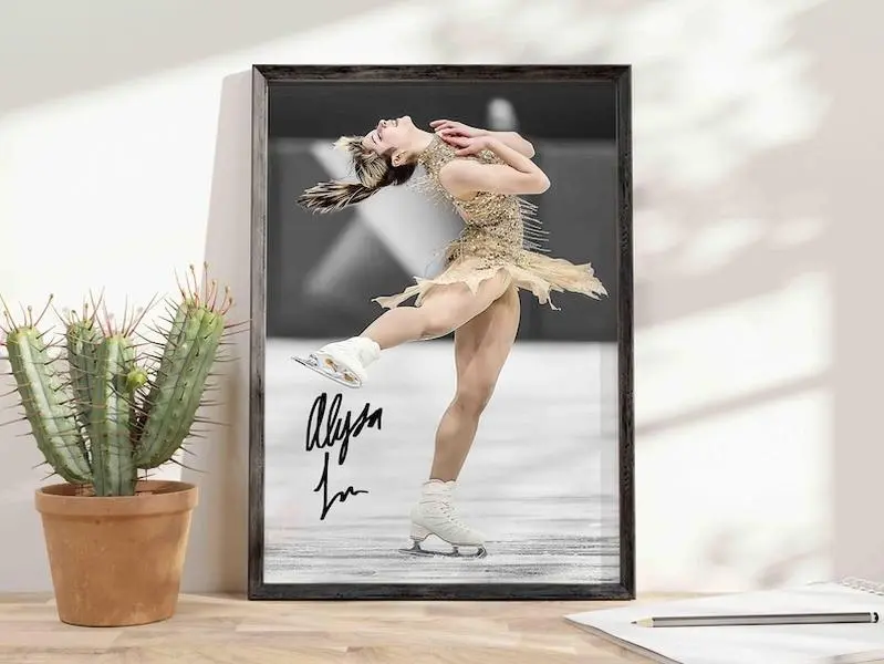 Alysa Liu Olympic Gold Ice Skating Wall Print - Artistic Paper Artwork, Elegant Modern Wall Decor, Sports Room Home Decoration