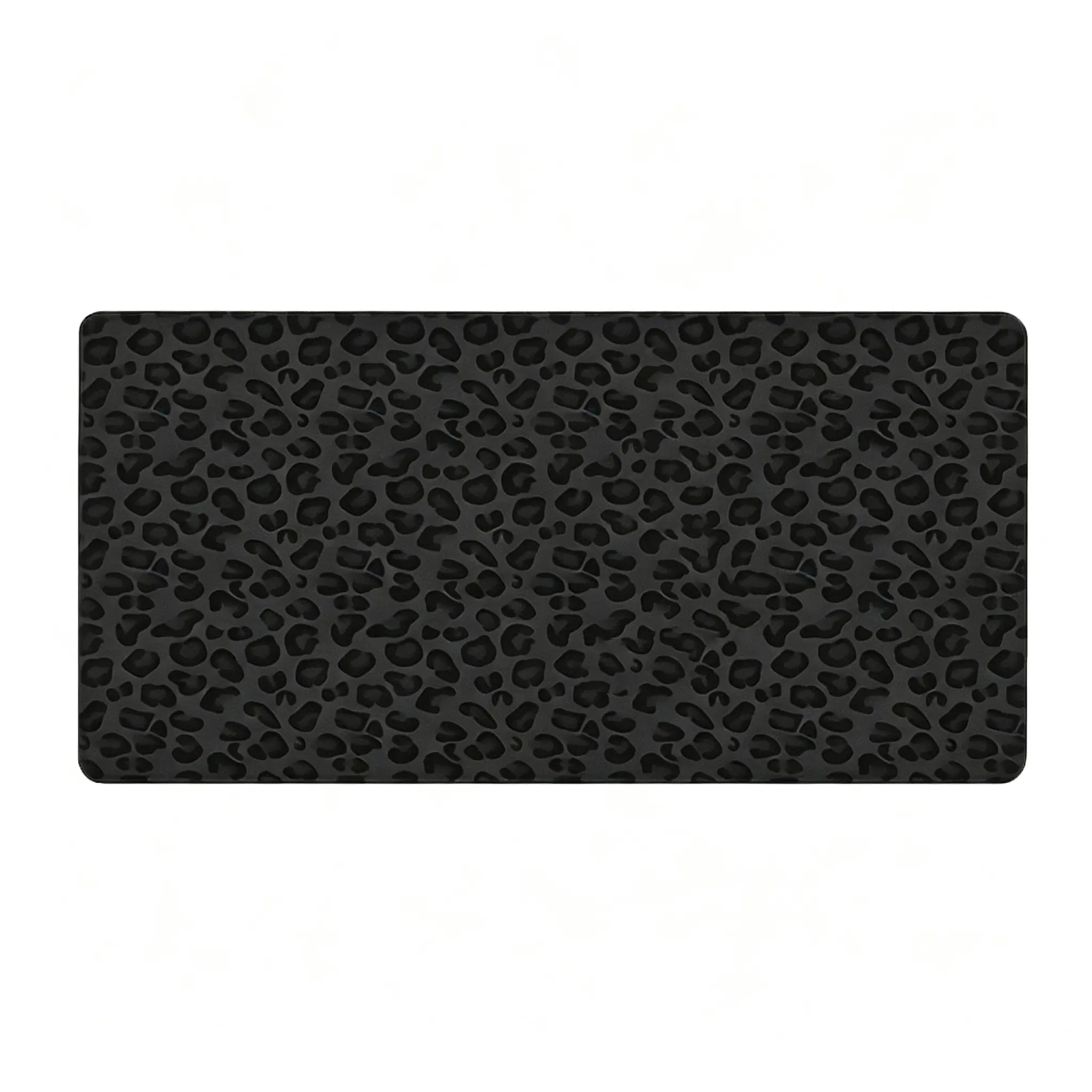 Large Leopard Print Gaming Mouse Pad with Non-Slip Rubber Base and Smooth Surface - Black and Gold Animal Print Desk Mat for Keyboard and Mouse, Durable Polyester Computer Accessory for Gamers, Home Offices and Laptops - Stylish Gift, Size 24×12 inches