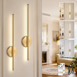 2-Pack USB Rechargeable Wall Lights, /gold/silver Color, Touch & Remote Control, Dimmable, for Living Room, Kitchen, Hallway Light Fixtures