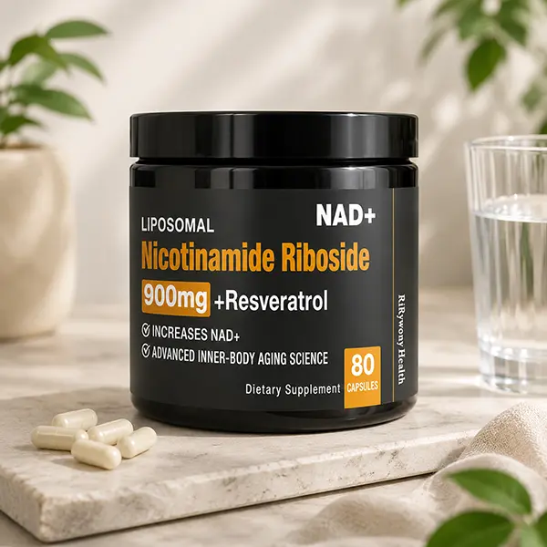 NAD+ Supplement 900mg, Nicotinamide Riboside (NR) with Resveratrol & Quercetin, Premium Daily Wellness Formula, Organic Formula, 80 Capsules
