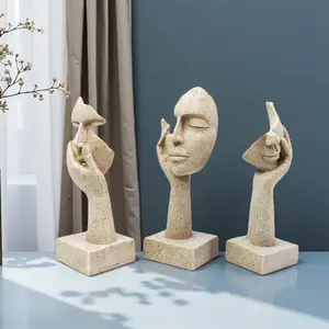 Abstract Art Sculpture Desk Decor Set, Face Hand Creative Ornament, Modern Luxurious Decor for Living Room Study, Perfect Gift for Christmas Thanksgiving New Year