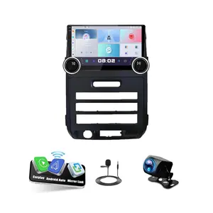 10'' Dual Knobs Radio for Ford F150 F-150 2009 2010 2011 2012 with Wireless Carplay Android Auto, FM WiFi GPS Navigation Head Unit SWC Bluetooth AHD Camera