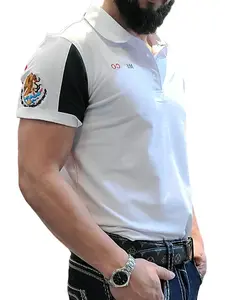 Mexico White Men´s Polo with Mexican Flag