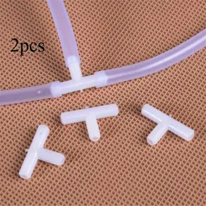 2PCS 4mm Plastic Tee's "T" 3-Way Fish Tank Acuarios Aquarium Air Pump Line Tubing Joints Connectors Air Pump Accessories