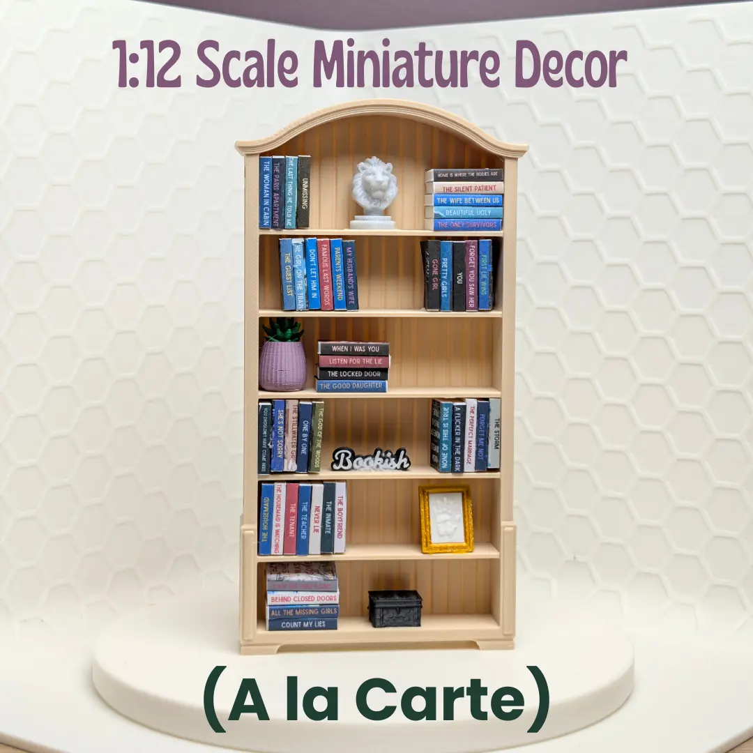 1:12 Scale Miniature Bookshelf Decor 1:12 Scale Miniature Bookshelf Decor
