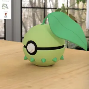 Chikorita Ball - 1st Print  - High-Quality PLA, 3D Printed Pokeball Figure