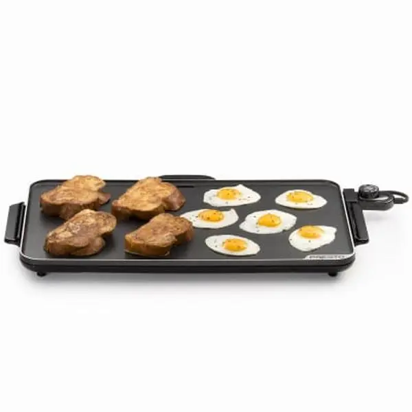 13x22 in. Rectangular Slimline Griddle Pan - Family-Sized Kitchen Cookware, 9.1 lbs, Smooth Surface, Temperature Control, Easy-Remove Design, Space-Saving, Griddle Pans & Woks