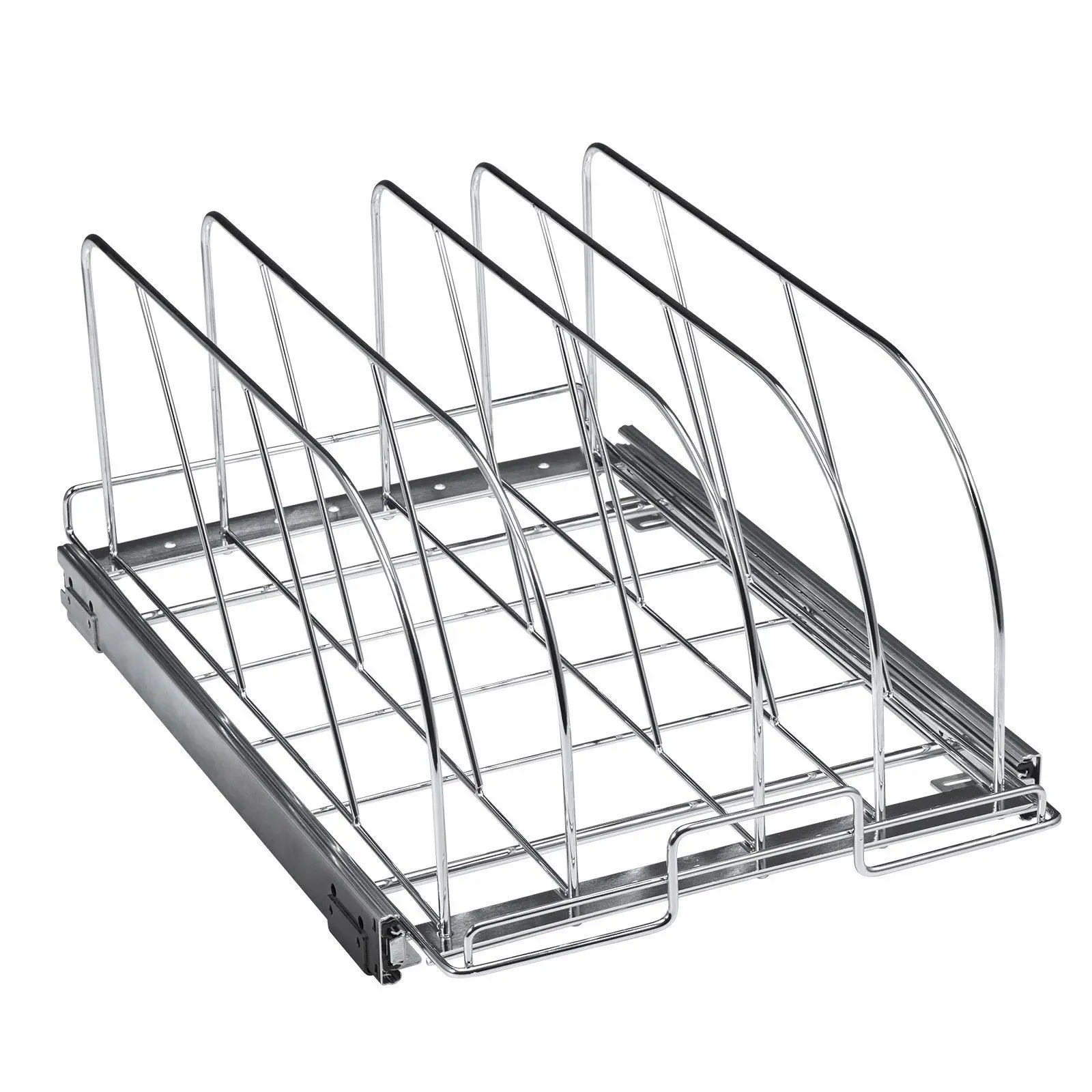 Spring new arrivals Pan and Pot Rack, Expandable Pull Out Under Cabinet Organizer, Cookie Sheet Baking Pans tray Organization, Adjustable Wire Dividers, Steel Lid Holder for Kitchen Cabinet & Pantry Storage, 12.5"W