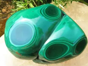 Polished Malachite Piece - Freeform - Office Desk Size up to 1lb