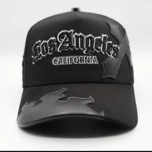 Hat Los Angeles Black Crosses Crystals