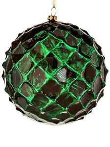 4.72" Emerald Honeycomb Candy Ball Ornament
