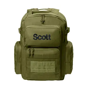 Personalized Tactical Backpack, Range Bag, Loop Panel for Badges Patches, Military, Hydration Port, Embroidered Monogrammed Custom Name