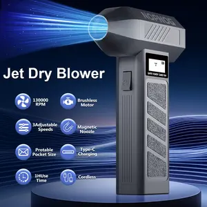 130000 RPM Air Compressir Car Electric Air Duster 4 Gears Cleaning Blower Tool Windshield Snow Blowing Portable Turbo Jet Fan Handheld Cordless Blower