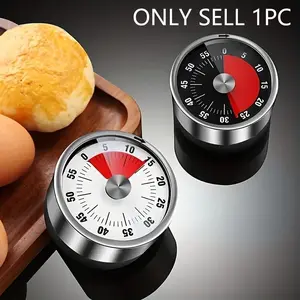 Kitchen Timer - Visual Timer for Kids, Multifunctional Timer, 60-Minute Countdown Timer with Loud Alarm, Magnetic Back & Stainless Steel Face, Kitchen Egg Timer Manual for Cooking, Toddlers, Working, Study Etc.