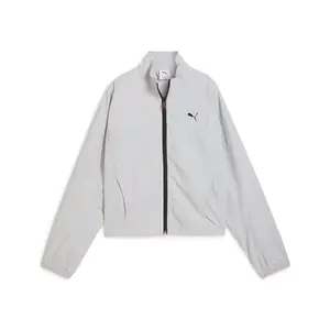 PUMA Womens Dare To Oversized Zip Off Woven Jacket Athletic Outerwear Casual - Grey