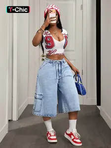Elegant Women's High Waist Loose Fit Slimming Summer Workwear Denim Jeans, Casual Versatile Wide Leg Pants, Comfortable and Stylish