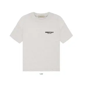Fear of God Essentials T-shirt Light Oatmeal OVER SIZE Casual Wear Comfortable Fit Simple Design Versatile Everyday Wear