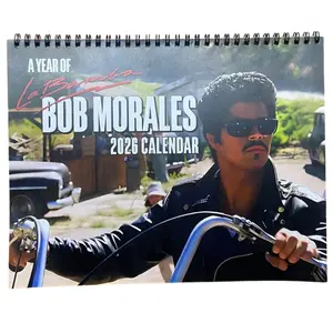 A Year of La Bamba Bob Morales 2026 Wall Calendar, Vintage Retro Movie Inspired Calendar, Classic Chicano Film Fan Gift, Moto Biker Aesthetic Art Calendar, Full Colors Premium Print