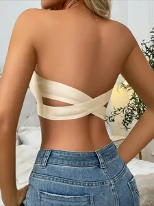 The Low Back Strapless Bra Full Support Non-Slip Bra Women Invisible Lifting Underwear Big Cup Intimates Dress Top Pairing Bra