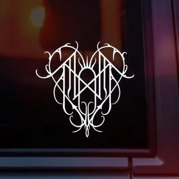 Sleep Token Heart Logo Vinyl Car Decal – Abstract Entwined Heart Line Art Sticker – Worship Gothic Band Car Window Decal – Alternative Metal Music Fan Gift