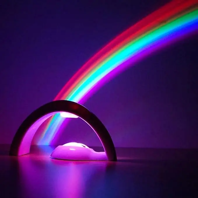 Rainbow Led Lights - Rainbow Projector Lamp Rainbow Maker with 5 LED Bulbs, Rainbow Night Light Projector Rainbow Lights for Bedroom and Children Gift