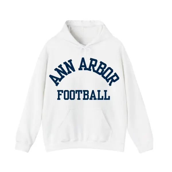 Ann Arbor A2 Football T-Shirt, Vintage Game Day Tailgate Crewneck Sweatshirt, Retro 734 Area Code Fan Hoodie, Full Size, Full Color, For Men, For Women