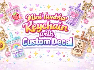 Mini Tumbler Keychain with Custom Decal