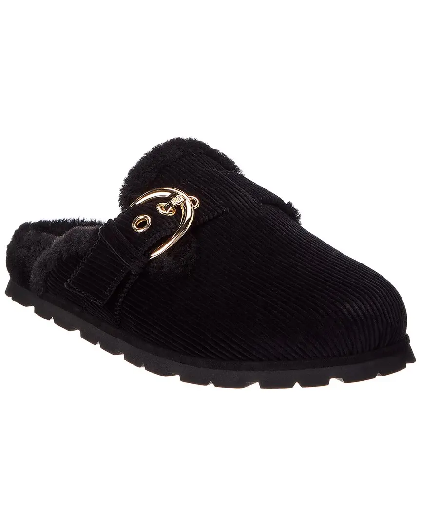 Stuart Weitzman Chrystie Velvet & Shearling Mule