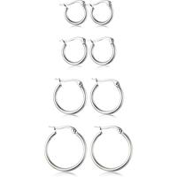 Silver-tone,4 pairs