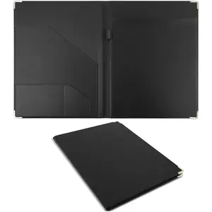 Thickened Padfolio Portfolio Binder Durable Business Folder for Interview Resumes Legal Documents, Black, Notepad Not Included