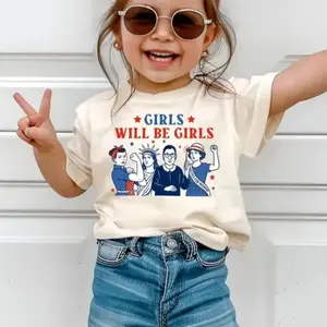 Youth and adult Girls Will Be Girls Toddler Shirt, Patriotic Kids Shirt, Independence Day Tee, Feminist 4th of July Shirt, American Girl Tee, USA Flag Shirt