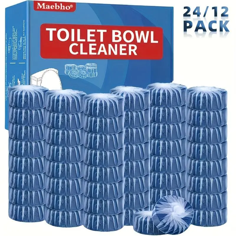 12/24 Pack Automatic Soluble Toilet Cleaning Blocks   for Household Use Household Cleaner.Automatic Soluble Toilet Cleaning Blocks