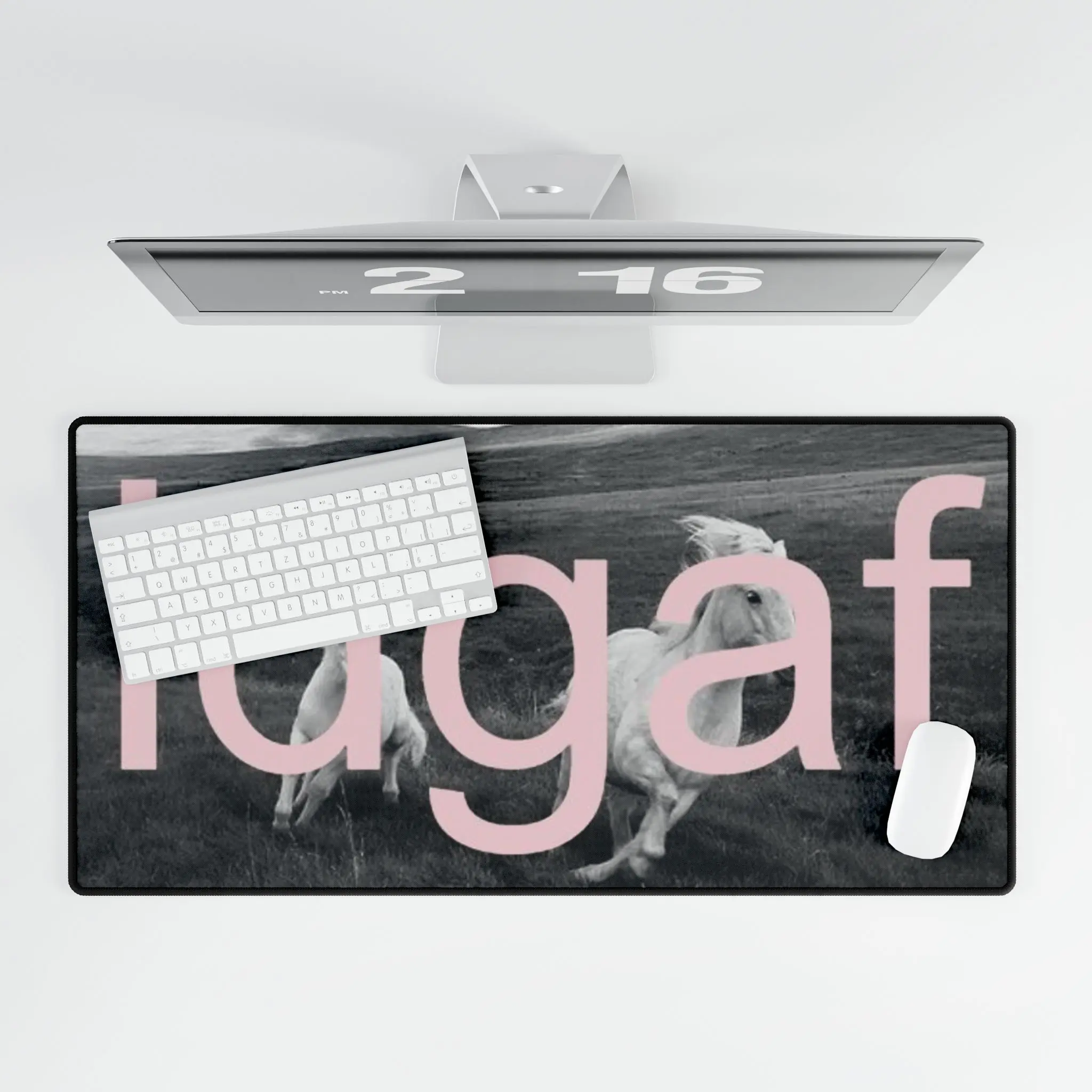 IDGAF Horses Run Free Mouse Pad - Large Non Slip Desk Mat