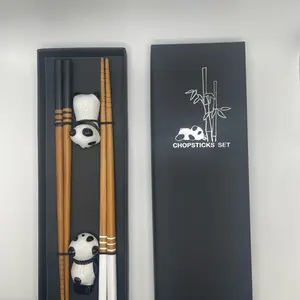 Panda Chopsticks, bamboo chopsticks, reusable chopsticks, eco-friendly chopsticks, black friday sale, black and white chopsticks, cute panda with gift box, chinese chopsticks