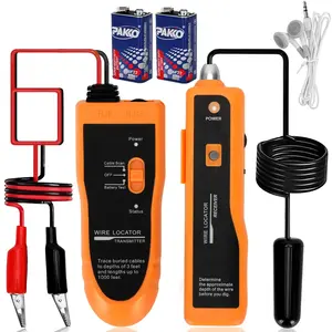 Underground Wire Locator, Up to 3 Feet Deep and 1,640 Feet Long, Wire Detector with Headset and Battery, Underground Wire Breaker Locator for Pet Fence, Underground Irrigation and Line