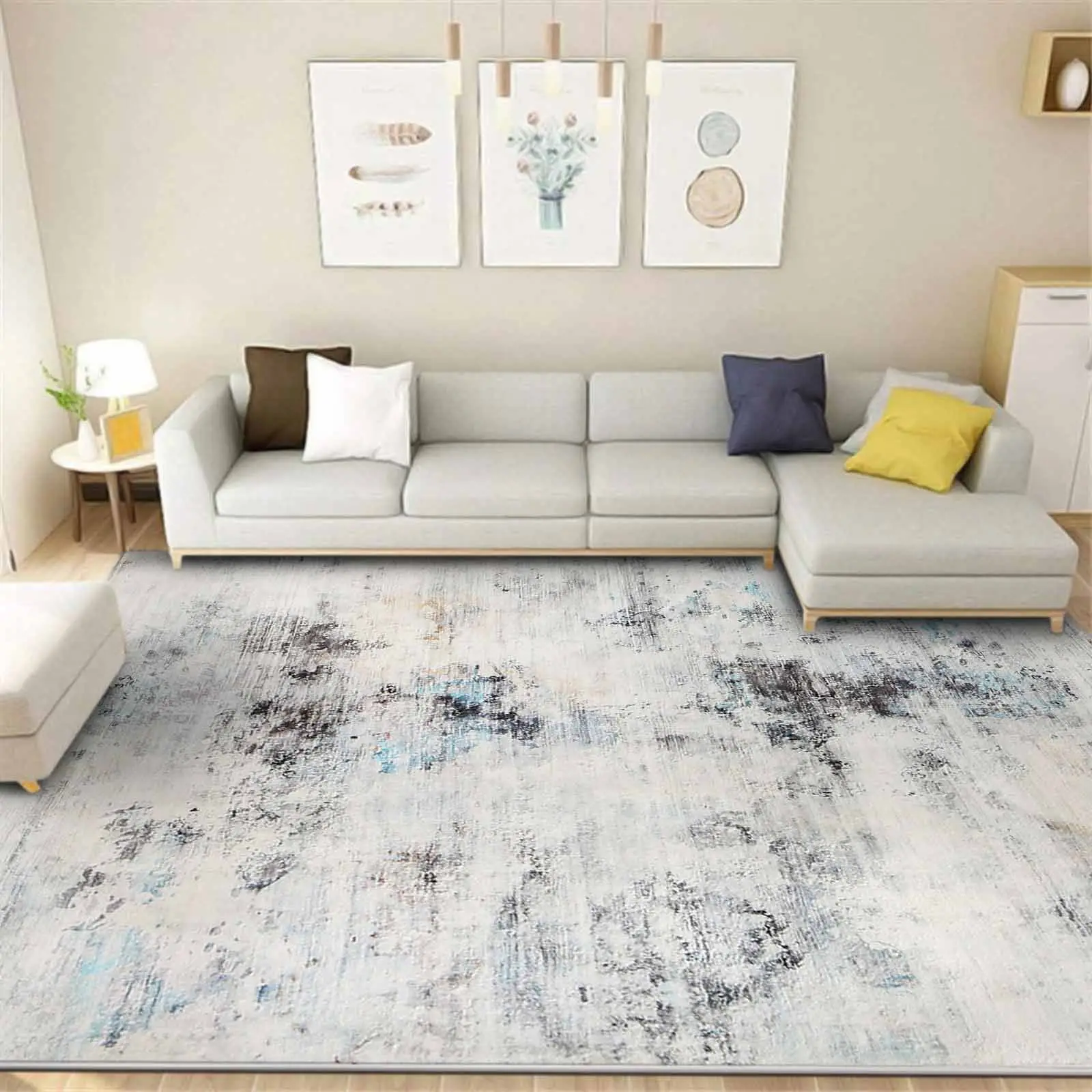 Tie Dye Fuzzy Large Rugs for Living Room, 1 Count Soft Carpet with Anti-slip Base, Outdoor Rug, Cool Room Decor Rugs, Durable Velvet Indoor Decorative