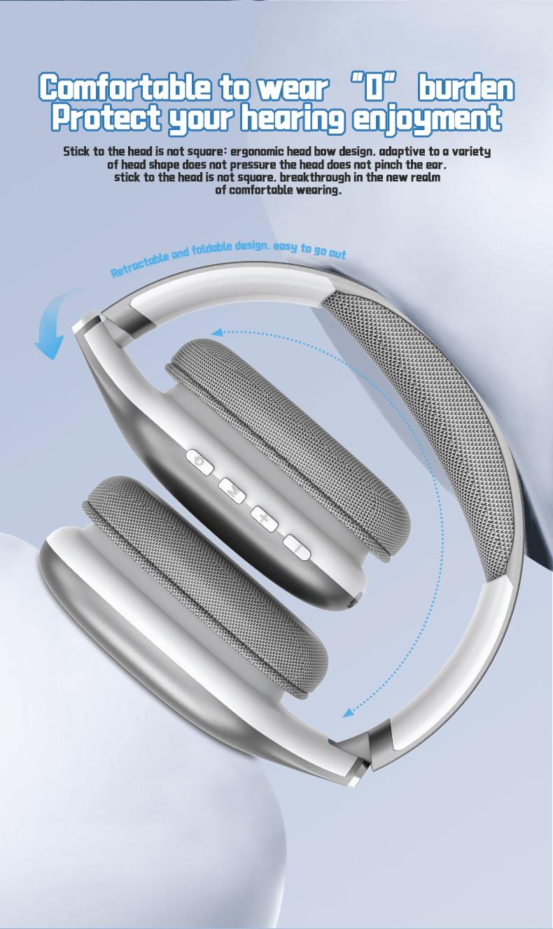 2025 New Model Over-Ear Wireless Bluetooth Headphones: Lightweight, Foldable, Comfortable Fit, Perfect Christmas Gift for Teenagers and Students