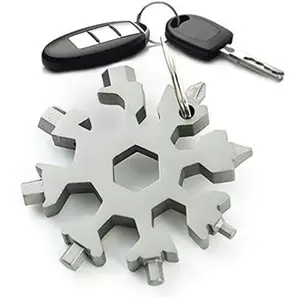 18-in-1 Snowflake Multi Tool, Bottle Opener/Flat Phillips Screwdriver Kit/Wrench, Stocking Stuffers for Men(Standard-Stainless Steel)