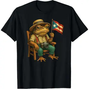 Funny Coqui Frog Puerto Rico Flag Taino Boricua Hispanic T-Shirt