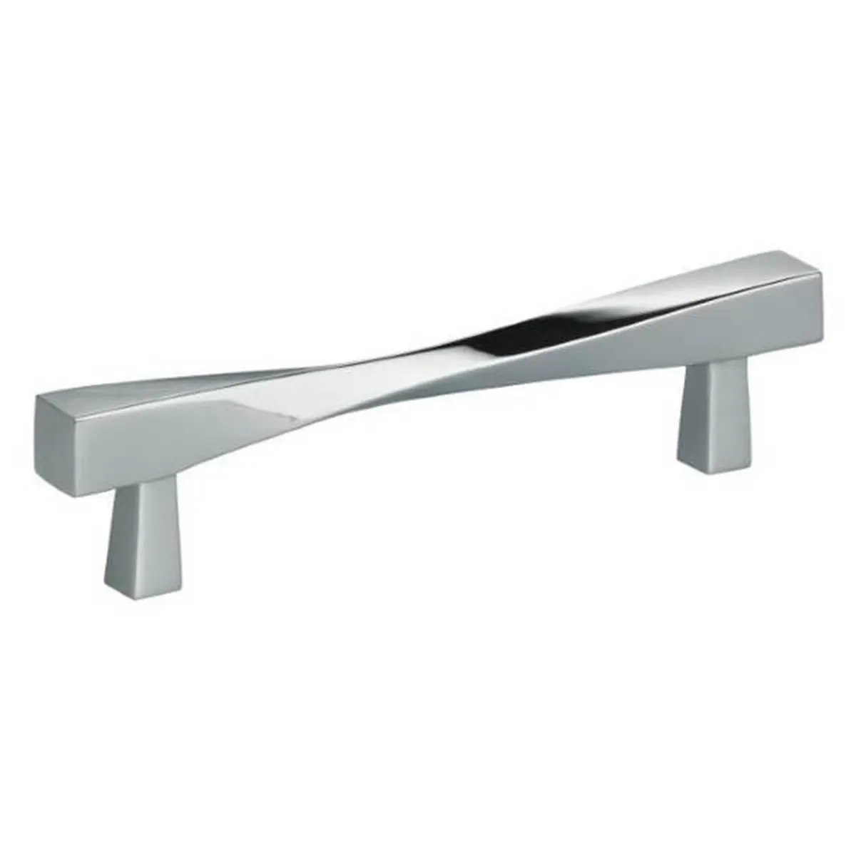 9009-118.26 4.625 in. Center to Center Modern Twisted Cabinet Pull, Bright Chrome