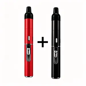 Long Reach Butane Lighter Refillable, Windproof Pen Lighter 2 Pack, Multipurpose Lighter for Candles Grills Stoves Campfires, Slim Pocket Lighter for Kitchen Outdoor Use, Black Red (Gas Not Included)