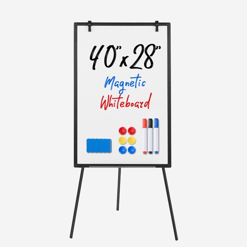 Whiteboard Easel, Magnetic White Board Dry Erase, Porbable Boards Height Adjustable, Dry Erase Board with Stand for School, Office and Home, Silver Aluminium Frame