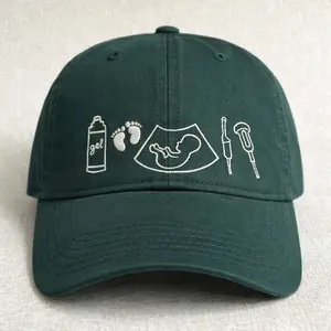 Ultrasound Tech Icons Embroidered Baseball Hat - Ultrasound Sonographer Icons Embroidered Cap Merch - Healthcare Merch Gift - Casual Wear Washable Material Versatile for Everyday Use -  Gifts - Hospital Crew Style, Nurse Gift - Medical Assistant