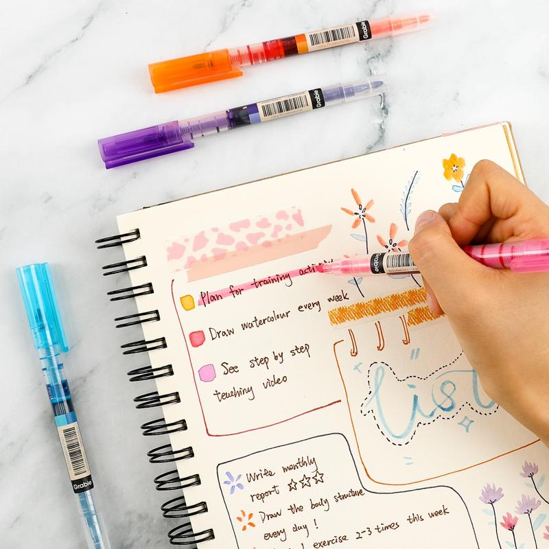 [Flash Sale] Grabie Dual-Tip Notetaking Pen Set of 6 for Office & School Supplies, highlighter, students, HolidayHaul