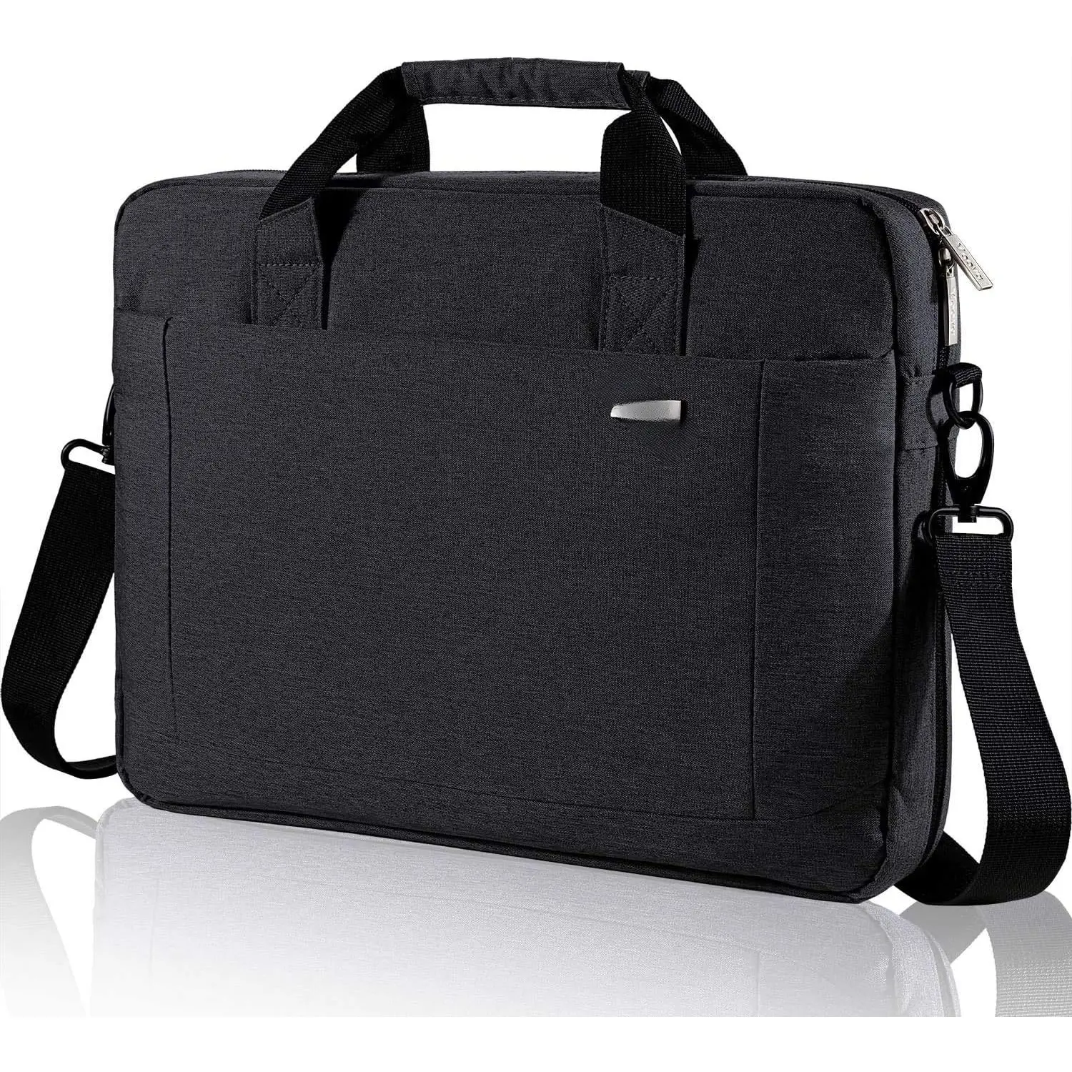 Laptop Bag Case 17 17.3 Inch Computer Sleeve Messenger Bag with  Strap Expandable  Large Capacity Business Briefcase for Work Travel Fit 17-18" Laptop, Men Women, Black