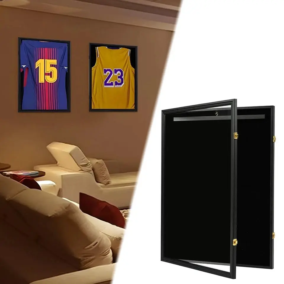 G-PLUS Motor Interior Wall Display Football Basketball Jersey Frame Storage Box/Case Lockable Rack 32"
