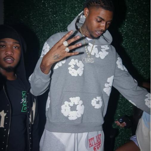 Harajuku Casual Loose Hoodie with Flower Print for Men and Women - Unisex Long Sleeve Floral Pullover, Versatile Casual Sweatshirt Menswear Tops graphic  hoodies Black Motocross