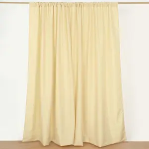2 Pack 5ftx8ft Champagne Polyester Backdrop Drape Curtains With Rod Pockets, Event Divider Panels 130GSM