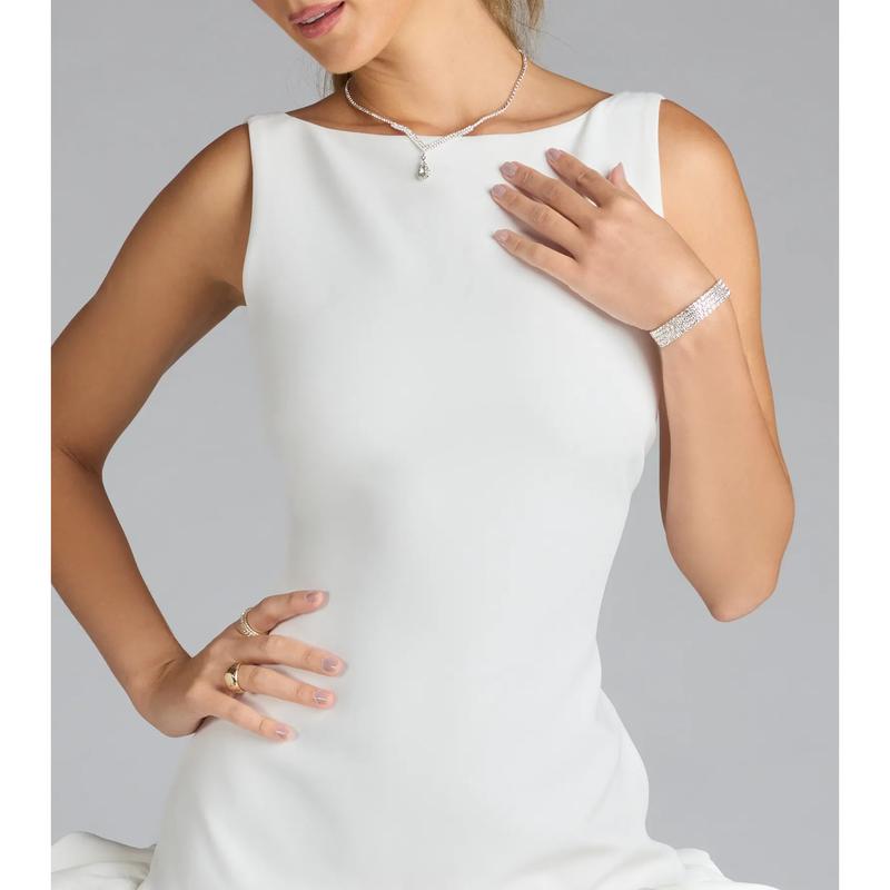 Ellerie Low Back Ruffle Bubble Short Dress