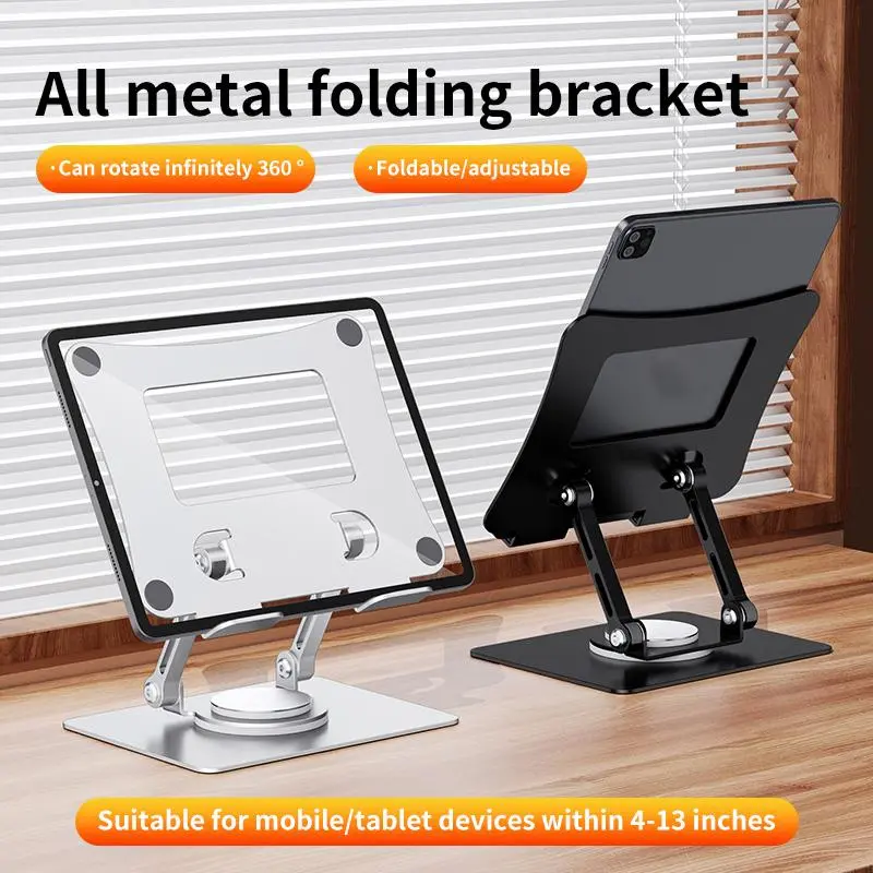 360° Rotatable & Foldable Compact Tablet Stand - Mount Holder for iPad, Kindle, 4.7-12.9" Devices, Adjustable Smartphones | Perfect Angle, 360 Degree Rotation, iPad Display Mount Tablet Stands & Bases (Mother's Day Gift), Mount Holder Tablet Stands & Base